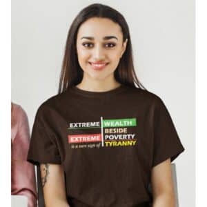 Economic Justice T-shirt in Brown