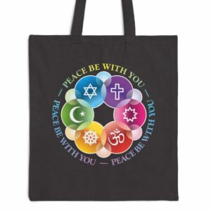 Peace Be with You Interfaith Cotton Tote Bag