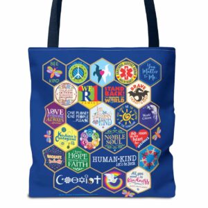 Bee Kind Honeycomb Quilt Tote Bag - Back