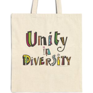 1- Sided Unity in Diversity Cotton Tote Bag - Natural