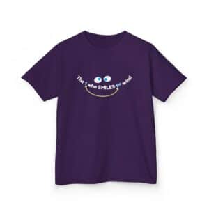 The 1 who SMILES 1st wins! Kids Tee - Purple