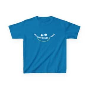 The 1 who SMILES 1st wins! Kids Tee - Sapphire