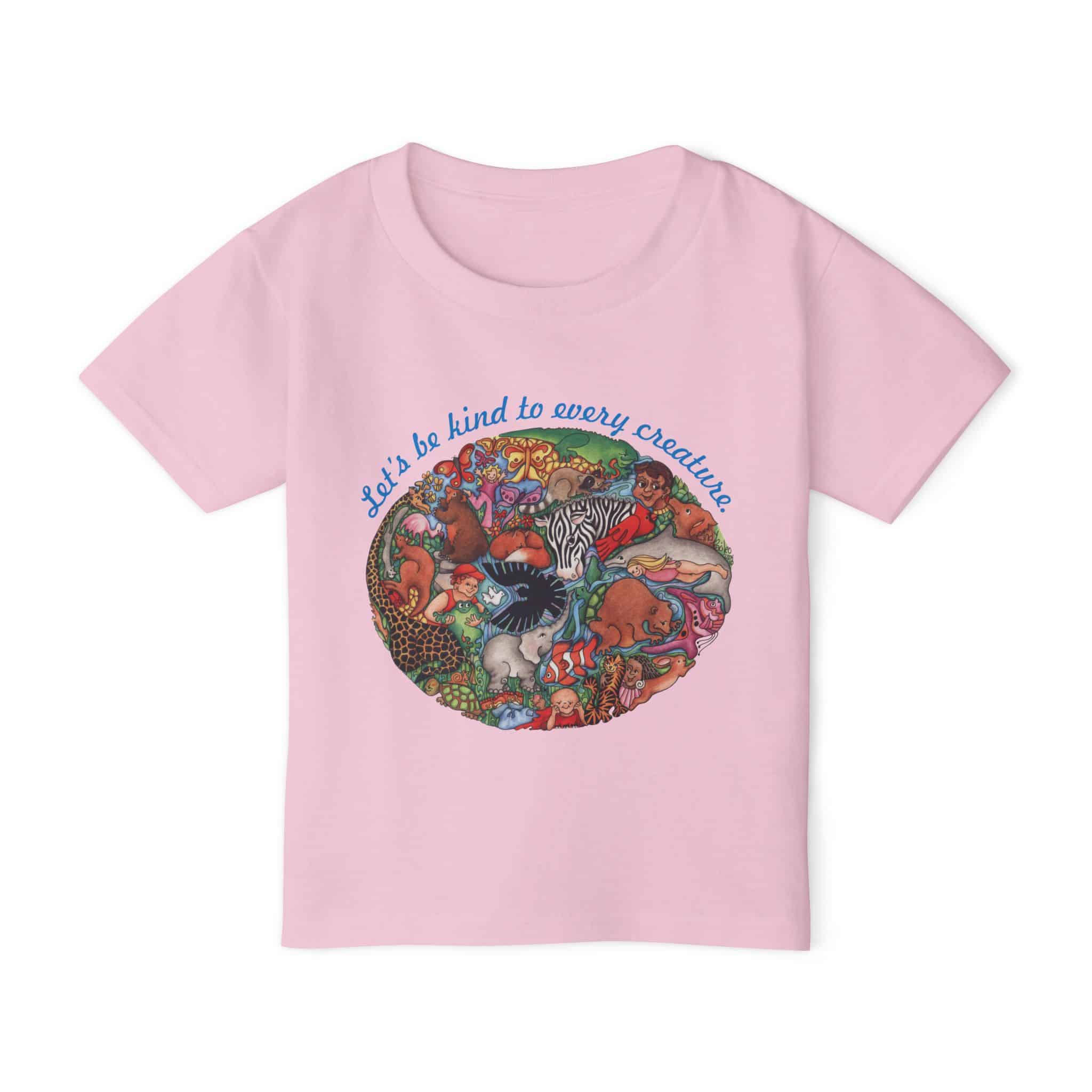 Let’s Be Kind to Every Creature Toddler T-shirt - Light Pink