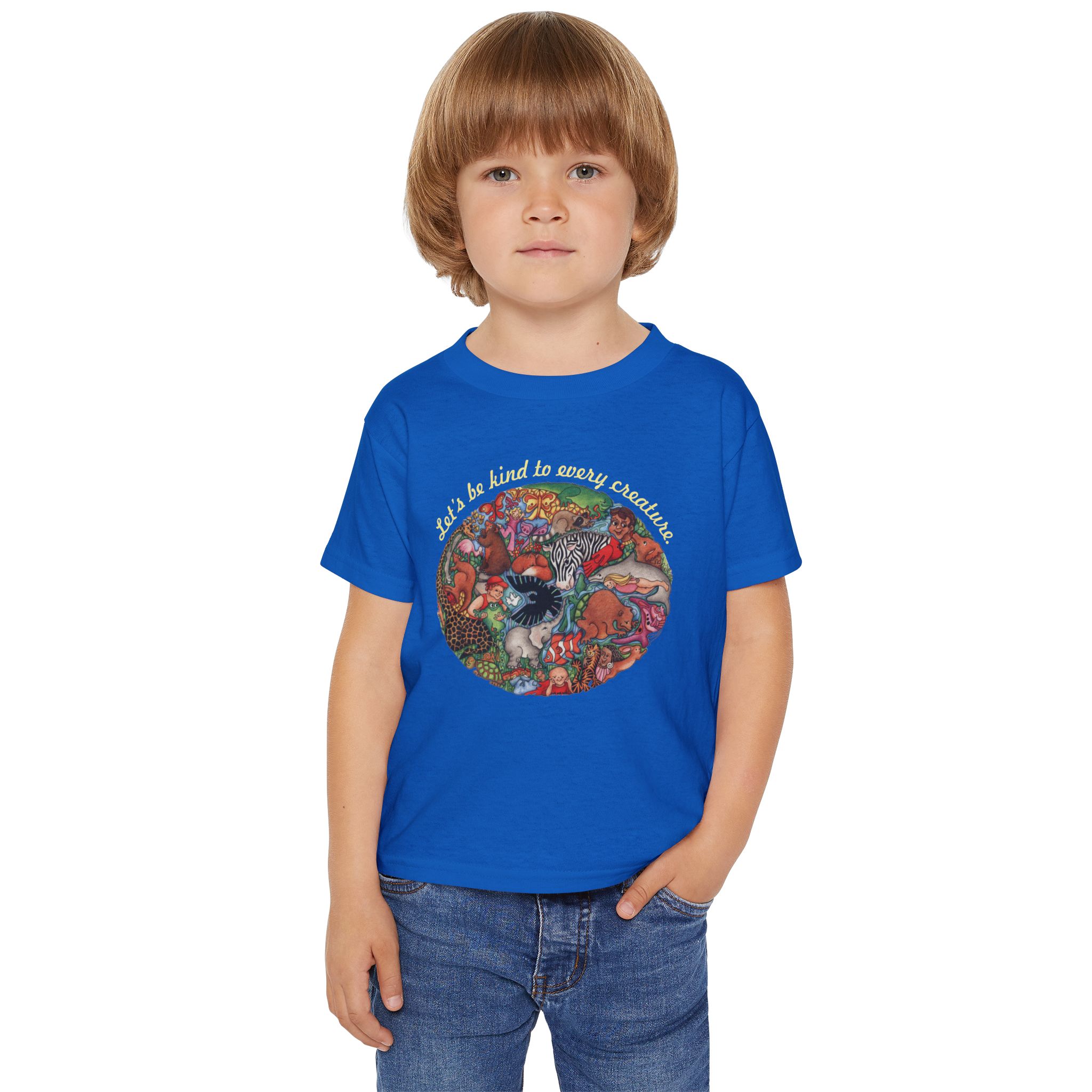 Let’s Be Kind to Every Creature Toddler T-shirt - Royal Blue