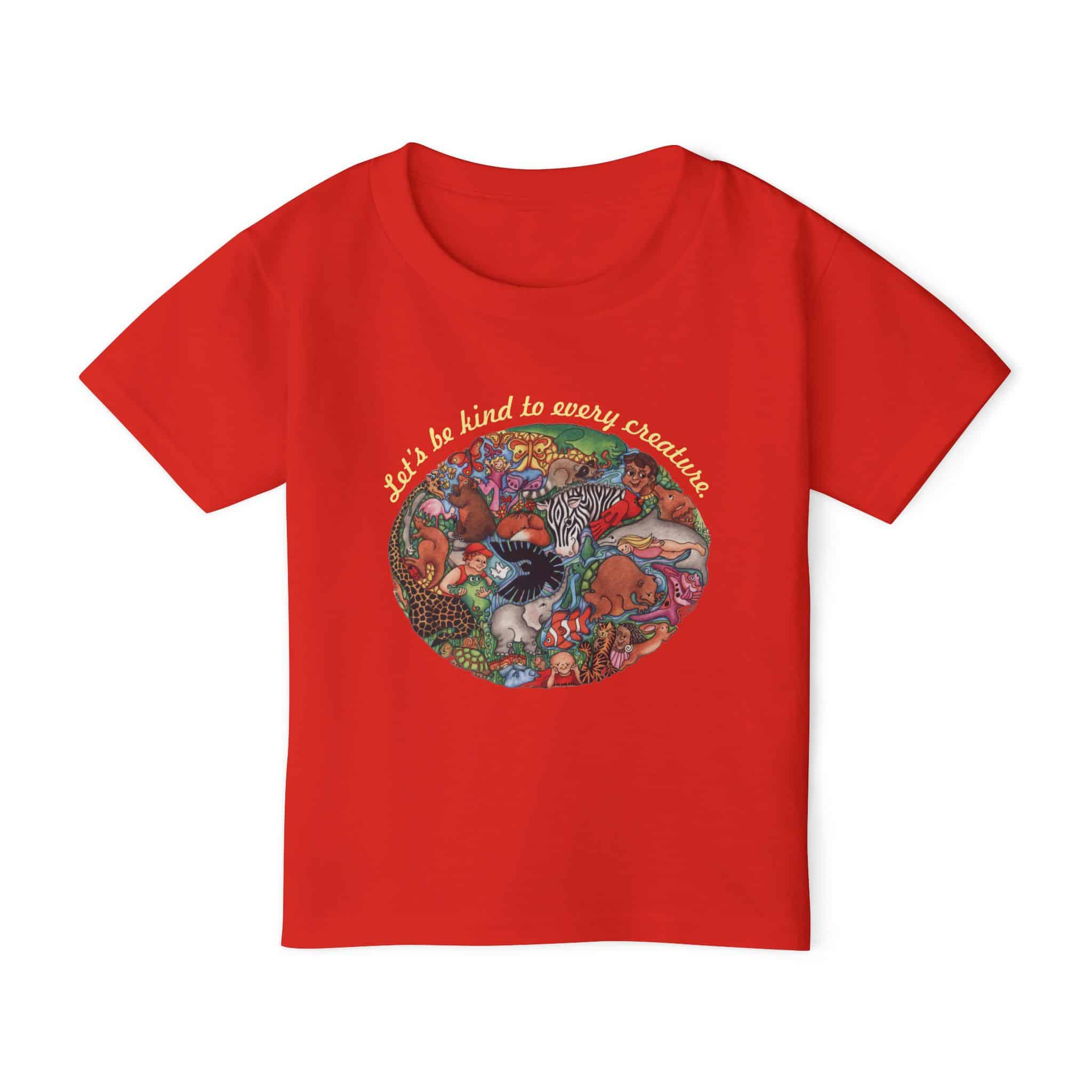 Let’s Be Kind to Every Creature Toddler T-shirt - Red