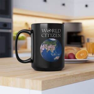 World Citizen / My Home Black 15oz Coffee Mug