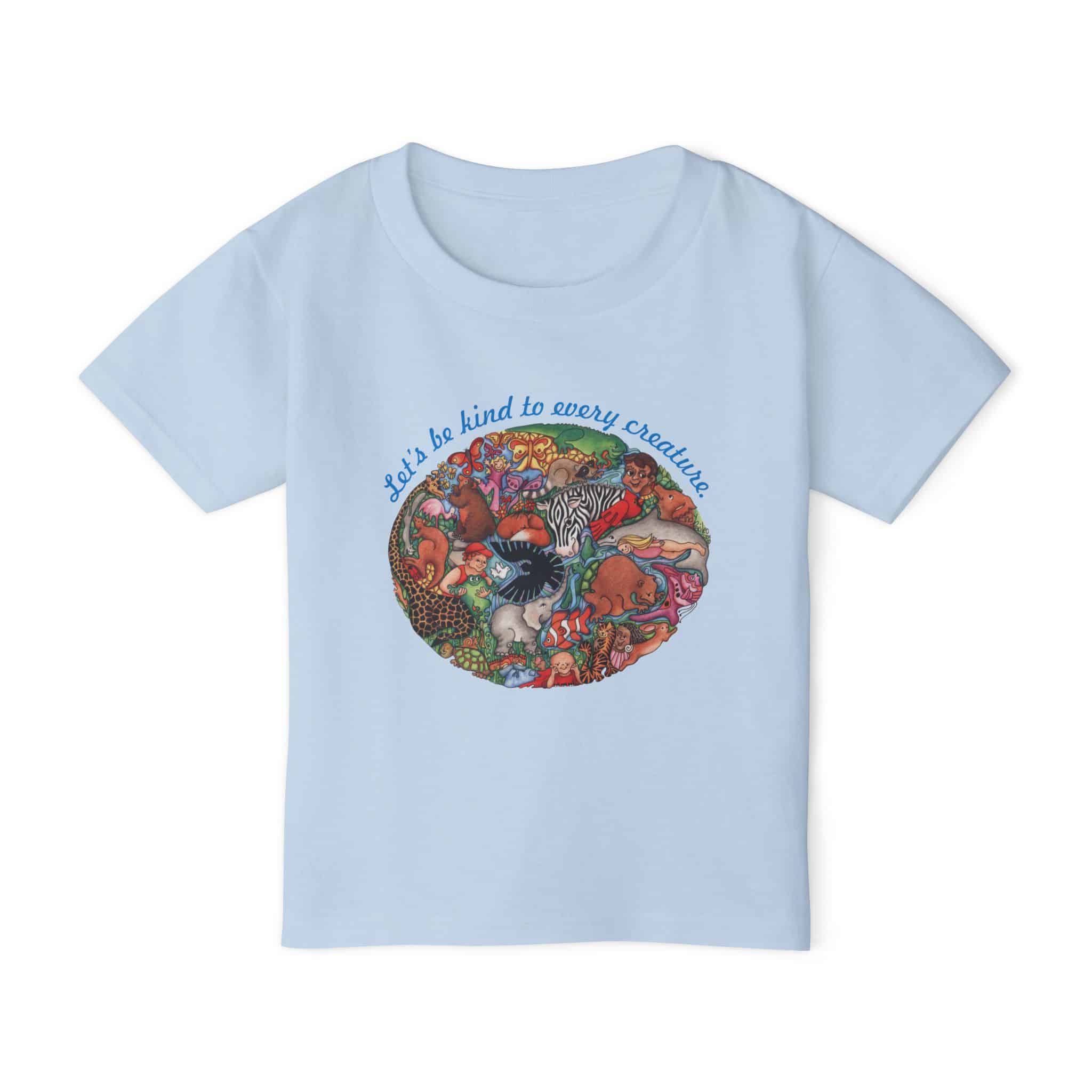 Let’s Be Kind to Every Creature Toddler T-shirt - Light Blue