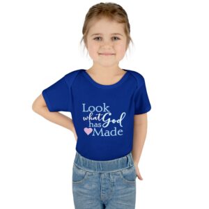 LOOK what God has Made Toddler Baby Rib Bodysuit - Royal
