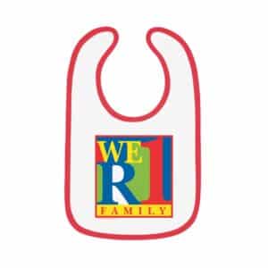 We R 1 Family Baby Bib with red trim