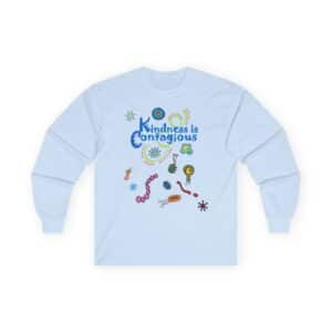 Kindness is Contagious LS T-shirt - Light Blue