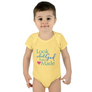 LOOK what God has Made Infant Baby Rib Bodysuit - Banana
