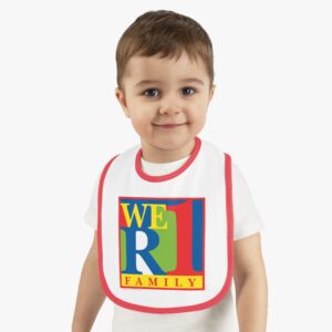 We R 1 Family Baby Bib with red trim