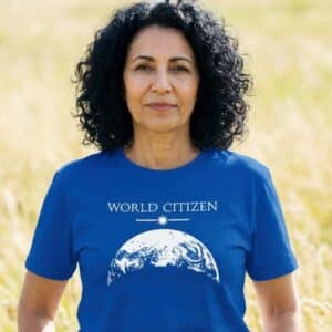 World Citizen T-shirt on Royal Blue