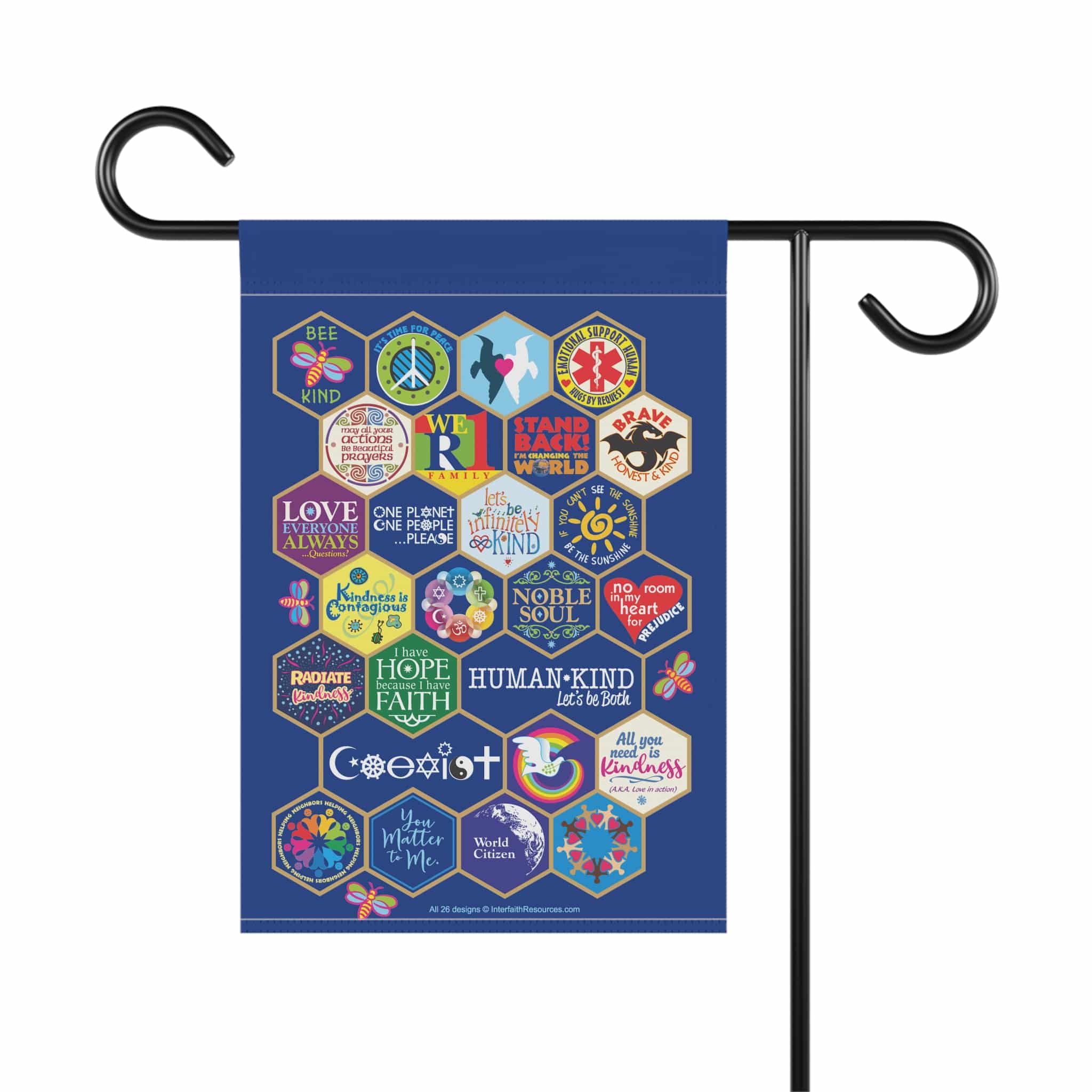 Bee Kind Honeycomb Quilt 25-Design Garden & House Banner - Image 2