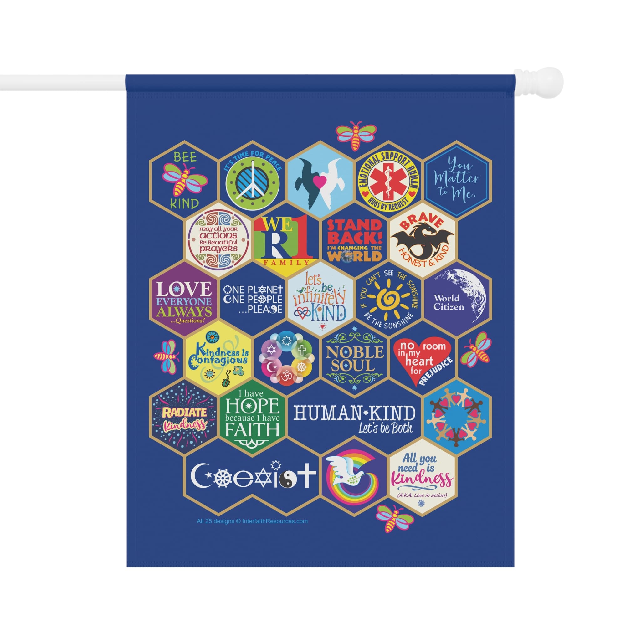 Bee Kind Honeycomb Quilt 25-Design Garden & House Banner - Image 4