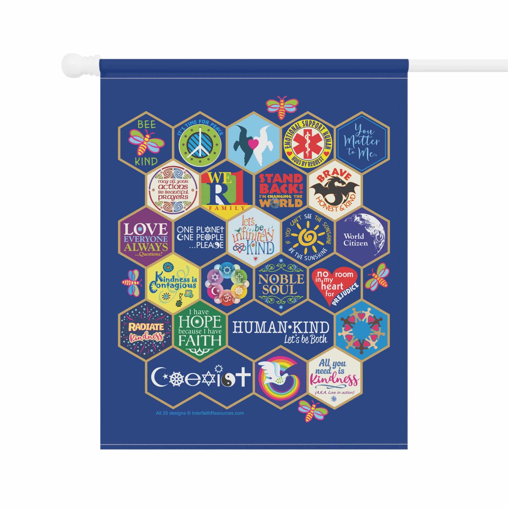 Bee Kind Honeycomb Quilt 25-Design Garden & House Banner - Image 5