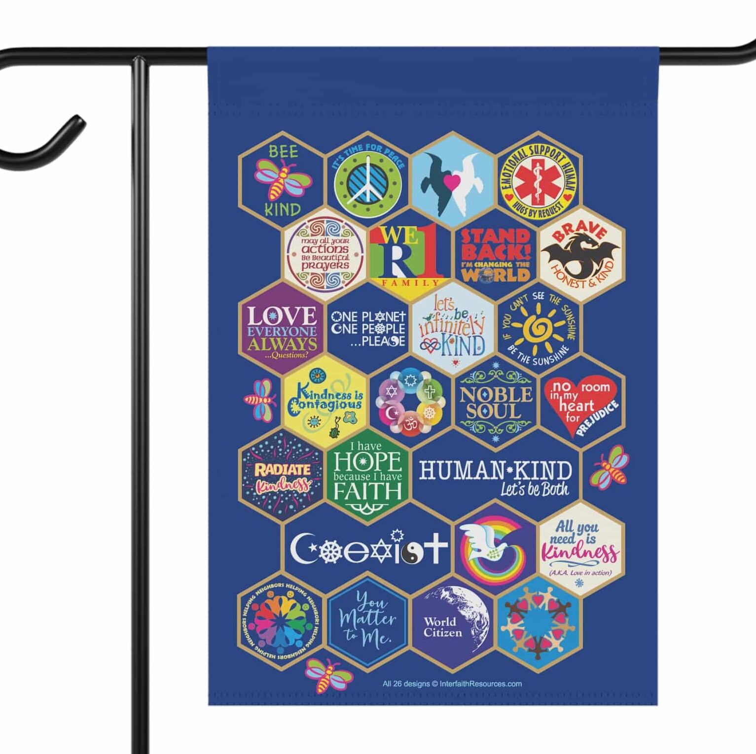 Bee Kind Honeycomb Quilt 25-design Flag