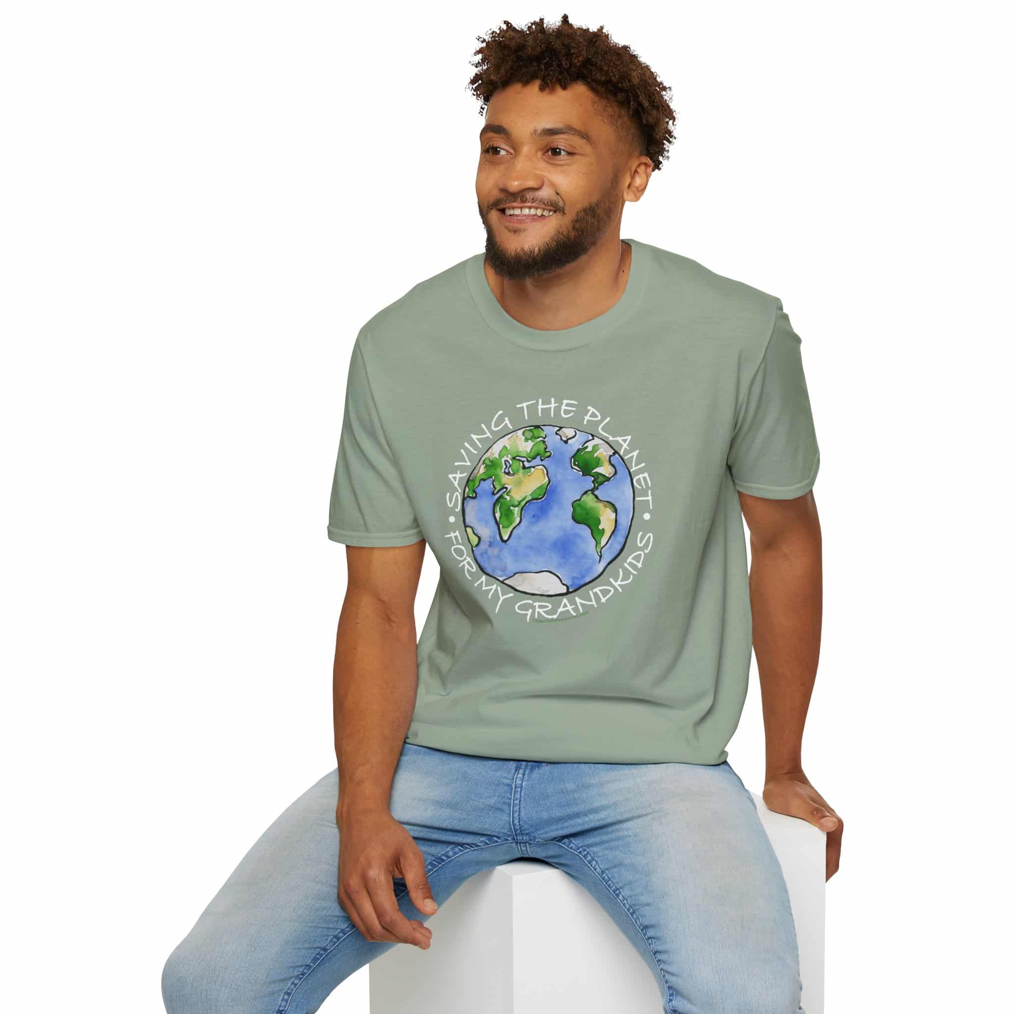 "Saving the Planet for My Grandkids" T-Shirt for Globally Conscious Grandparents - Image 6