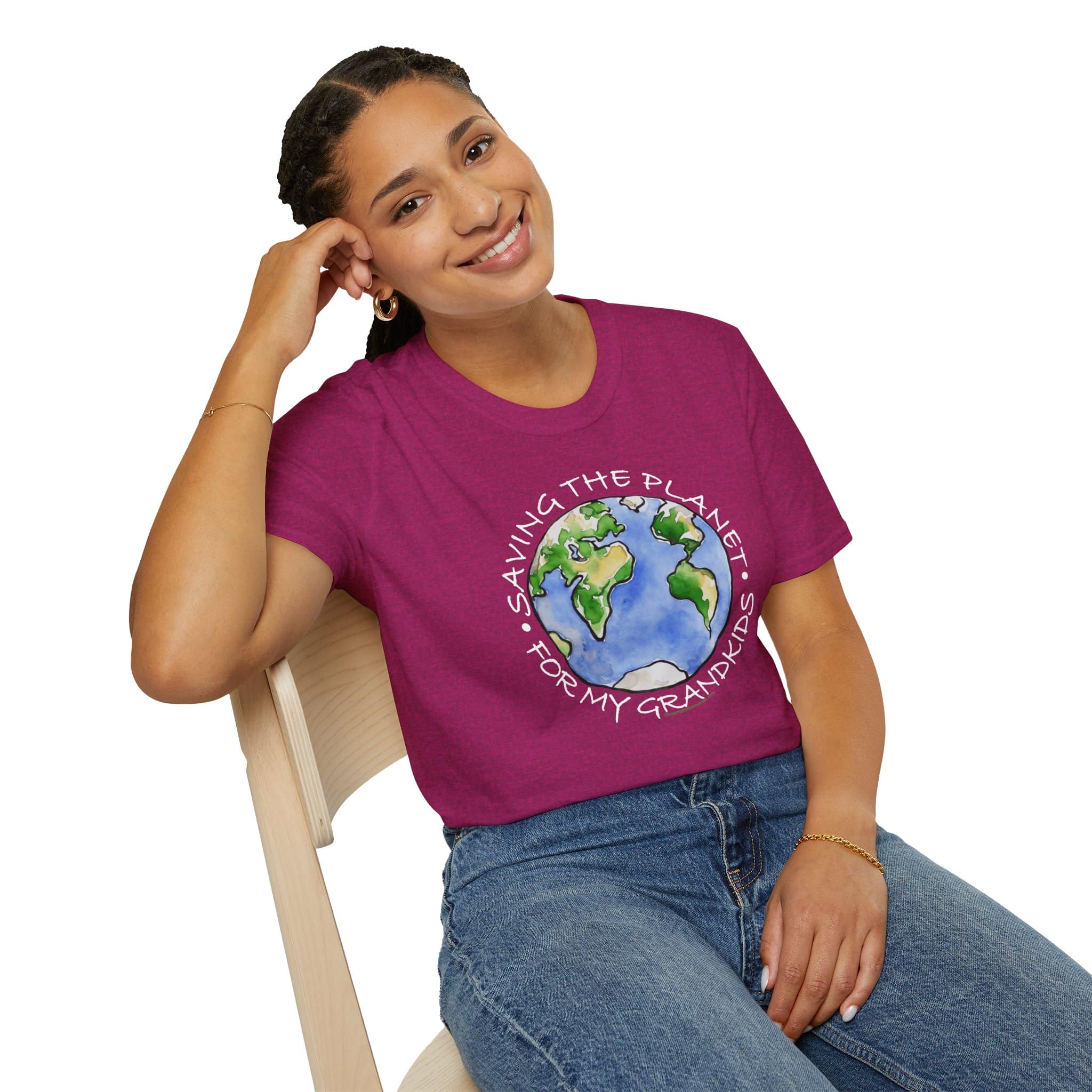 "Saving the Planet for My Grandkids" T-Shirt for Globally Conscious Grandparents - Image 3