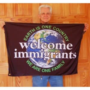 Welcome Immigrants Flag Side 1