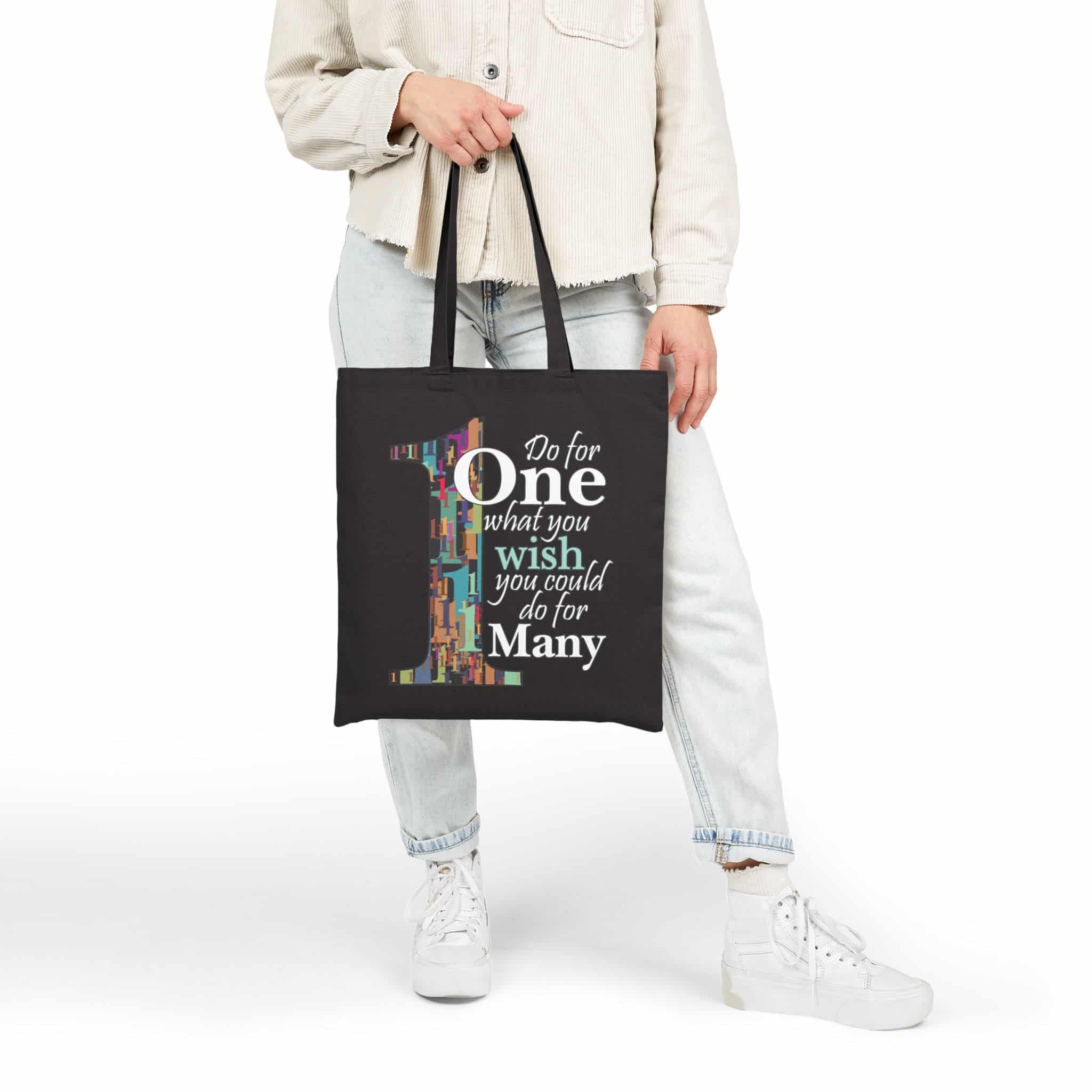 Do for ONE what you wish you could do for MANY Cotton Canvas Tote Bag - Image 3