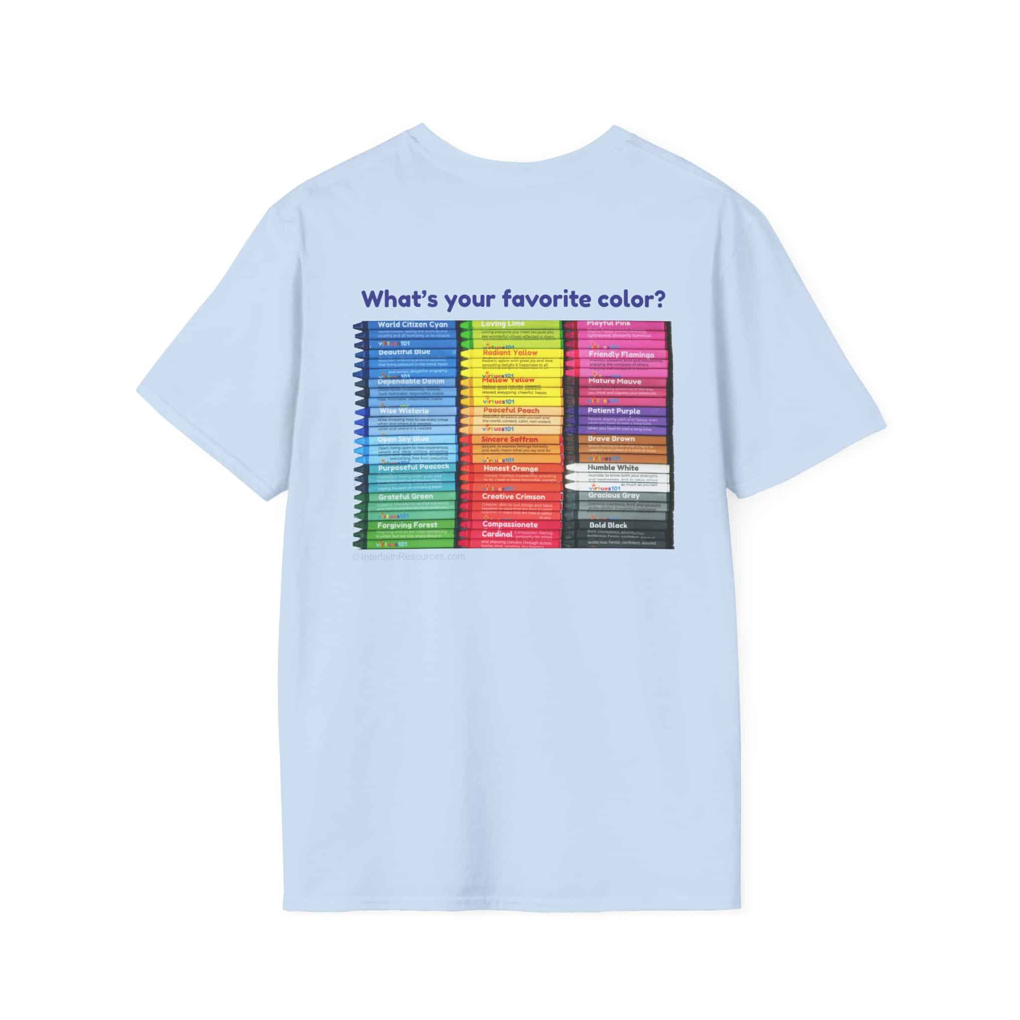 "Color Your Life with Character" Virtue Crayon T-Shirt - TWO versions - Image 20
