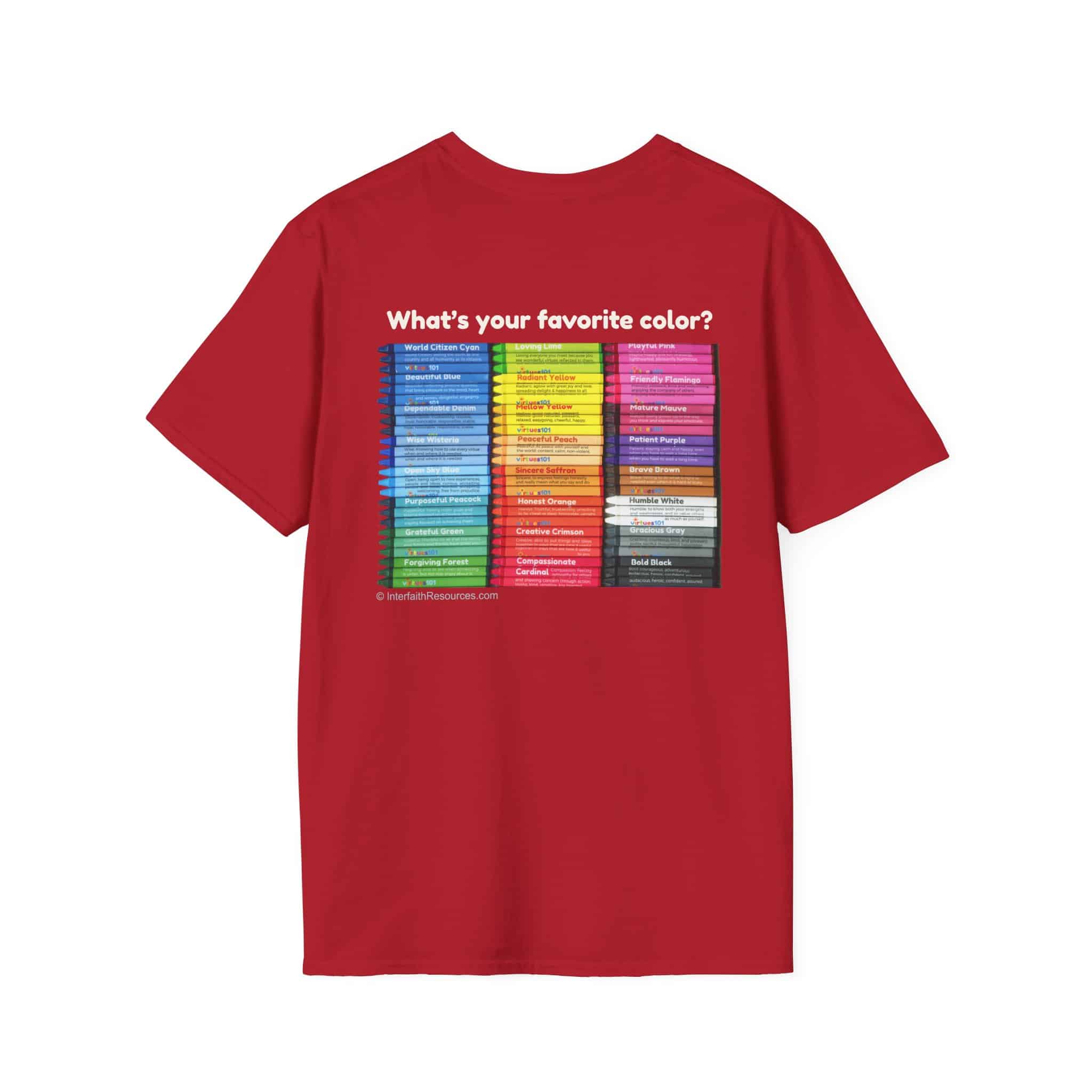 "Color Your Life with Character" Virtue Crayon T-Shirt - TWO versions - Image 27