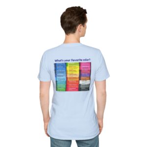 “Color Your Life with Character” Virtue Crayon T-Shirt – Light Blue Back