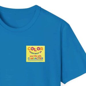 “Color Your Life with Character” Virtue Crayon T-Shirt – front only available on some colors
