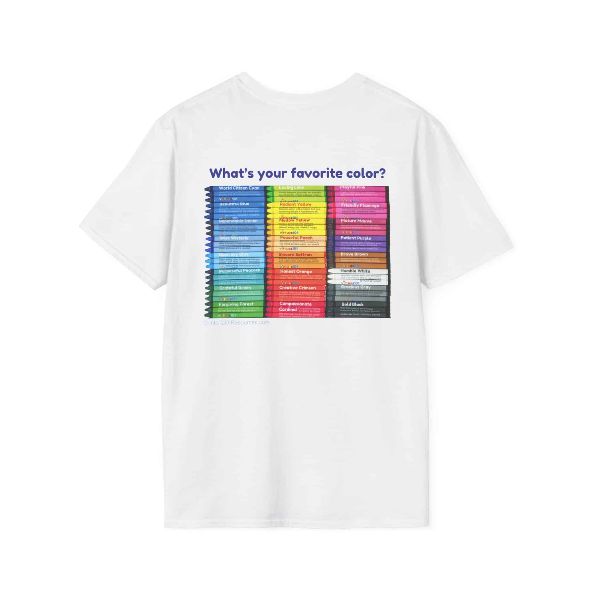 "Color Your Life with Character" Virtue Crayon T-Shirt - TWO versions - Image 12