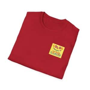 “Color Your Life with Character” Virtue Crayon T-Shirt – Cherry Red Front
