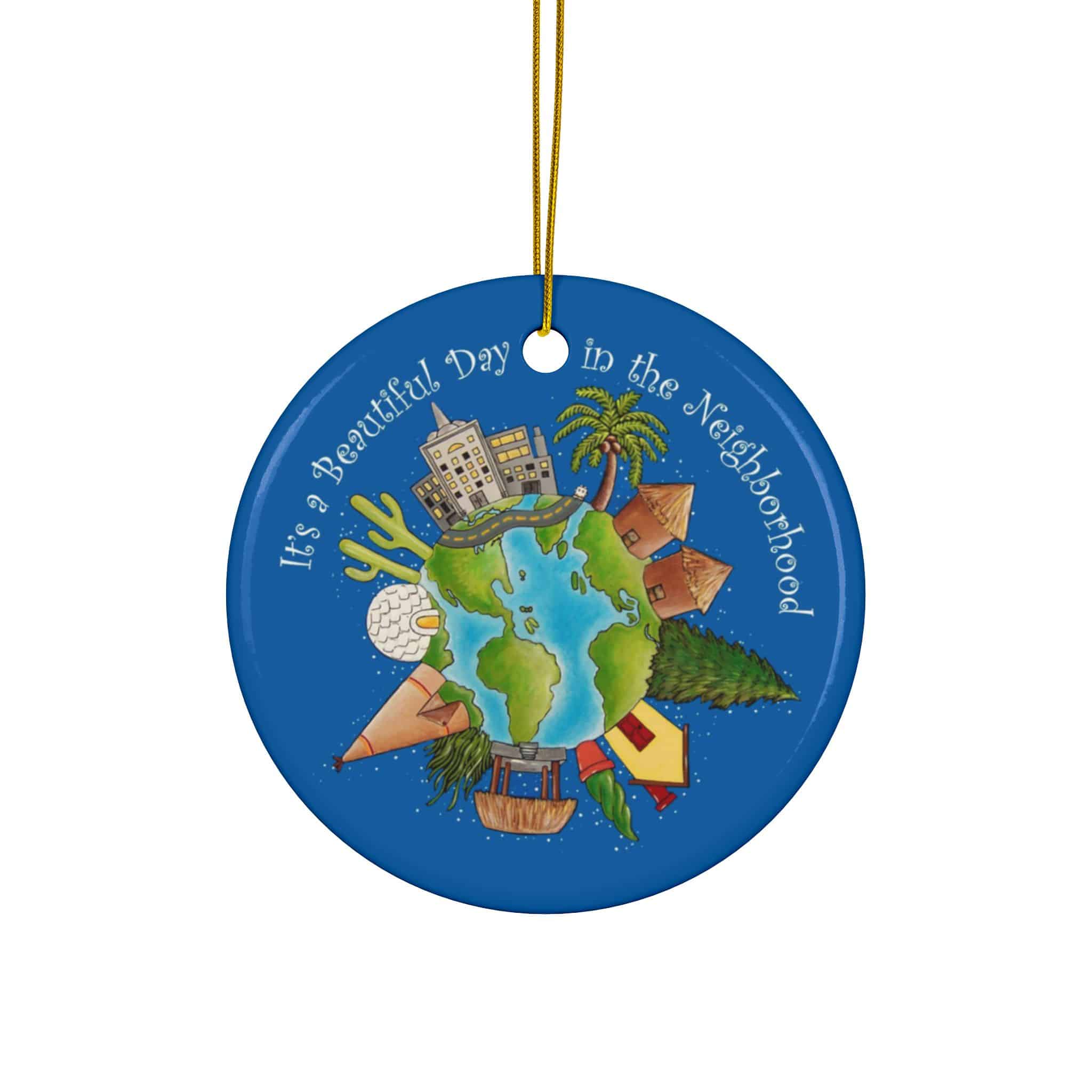 We Are All Related and It's a Beautiful Day Double-Sided Ceramic Ornament - Image 2