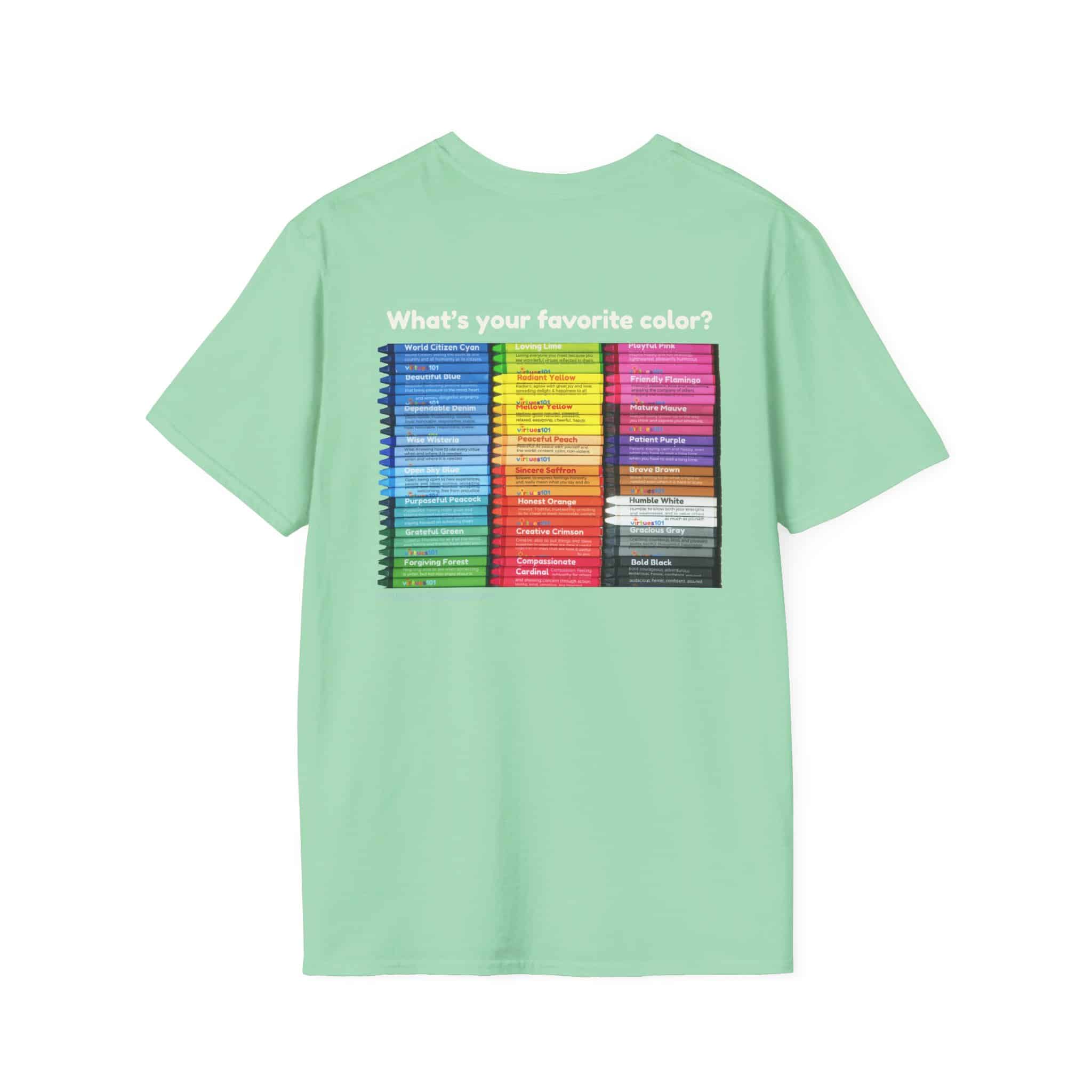 "Color Your Life with Character" Virtue Crayon T-Shirt - TWO versions - Image 16