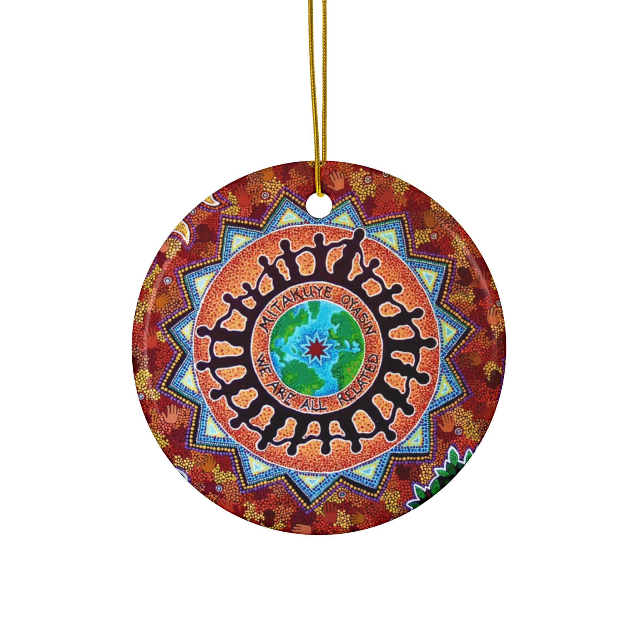We Are All Related and It's a Beautiful Day Double-Sided Ceramic Ornament - Image 5