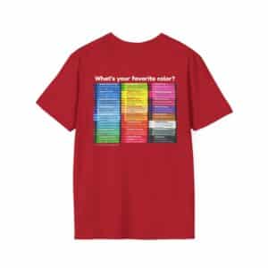 “Color Your Life with Character” Virtue Crayon T-Shirt – Cherry Red Back