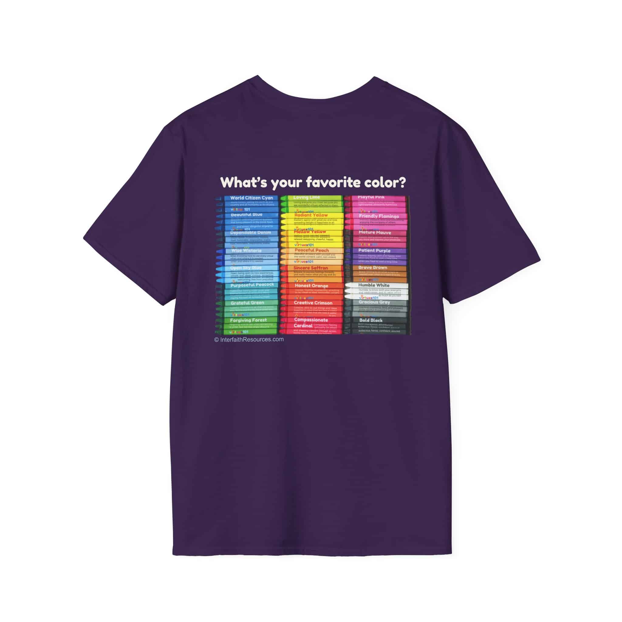 "Color Your Life with Character" Virtue Crayon T-Shirt - TWO versions - Image 23