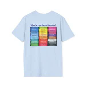“Color Your Life with Character” Virtue Crayon T-Shirt – Light Blue Back