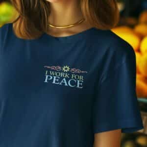 I work for peace - front design