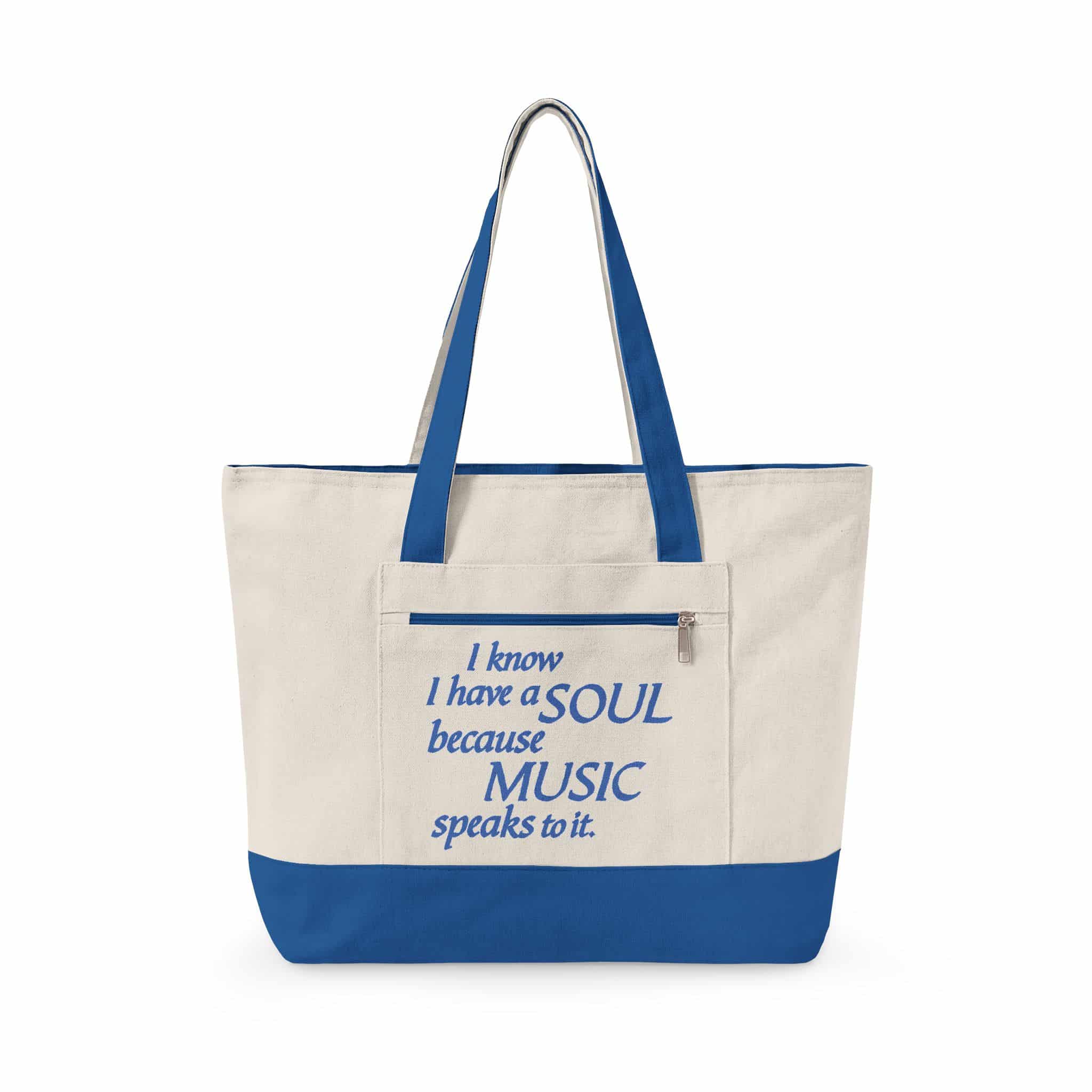 Large Zippered Canvas Tote w/ side pocket - SIX Designs to choose from - Image 5