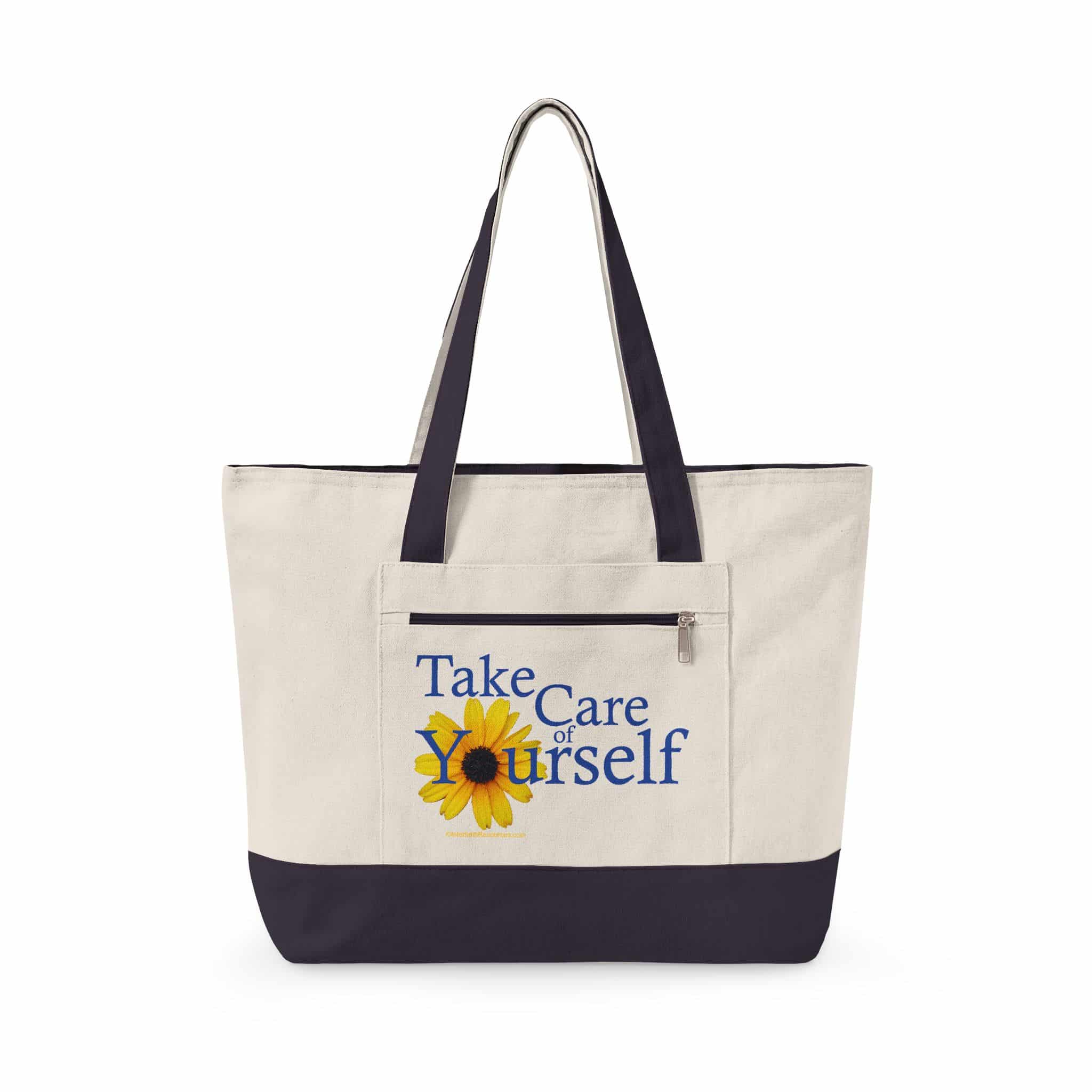 Large Zippered Canvas Tote w/ side pocket - SIX Designs to choose from - Image 7