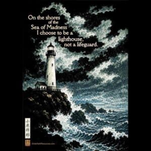 On the shores of the sea of madness, I choose to be a lighthouse, not a lifeguard.