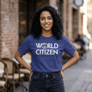 World Citizen with Earth T-shirt