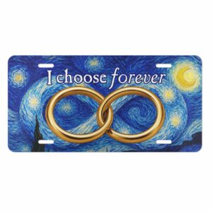 "I choose forever" wedding vow vanity license plate