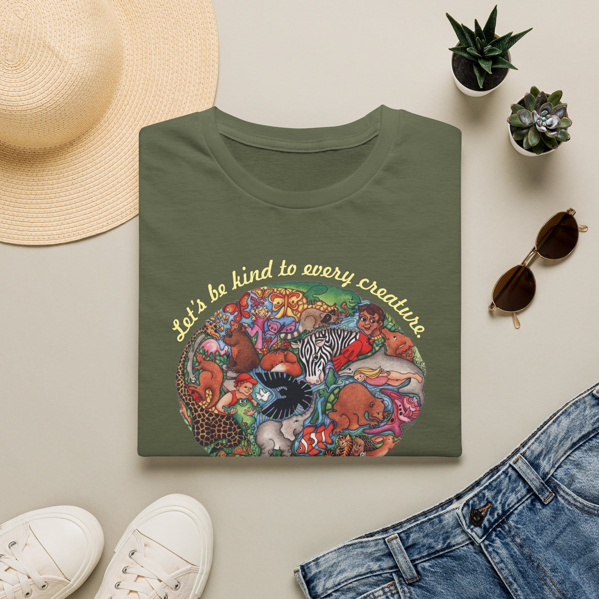 "Let's Be Kind to Every Creature" T-Shirt for Animal Lovers - Image 3