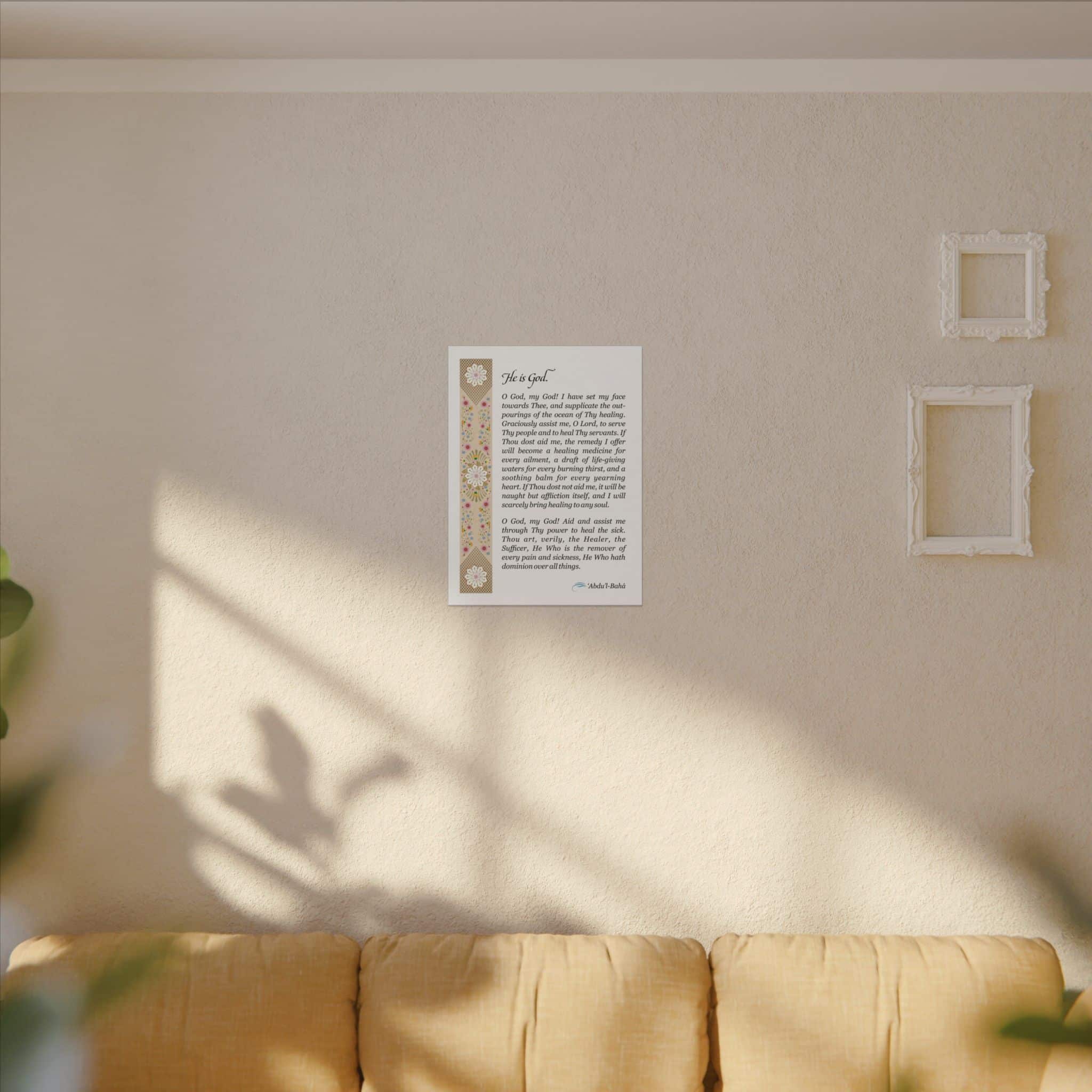 A Baha'i Prayer Revealed for Healers - Printed on Matte Canvas in 3 Sizes - Image 9