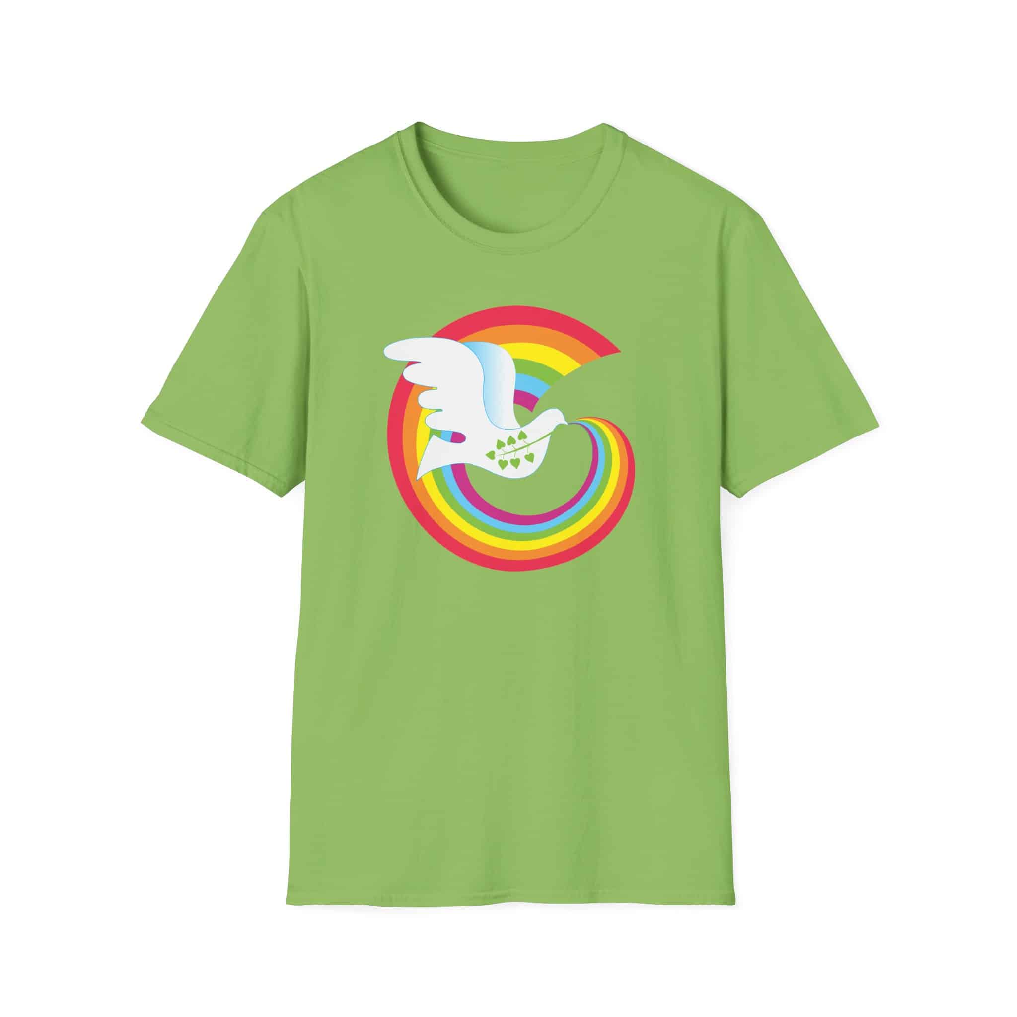 Rainbow Peace Dove T-shirt - Image 11