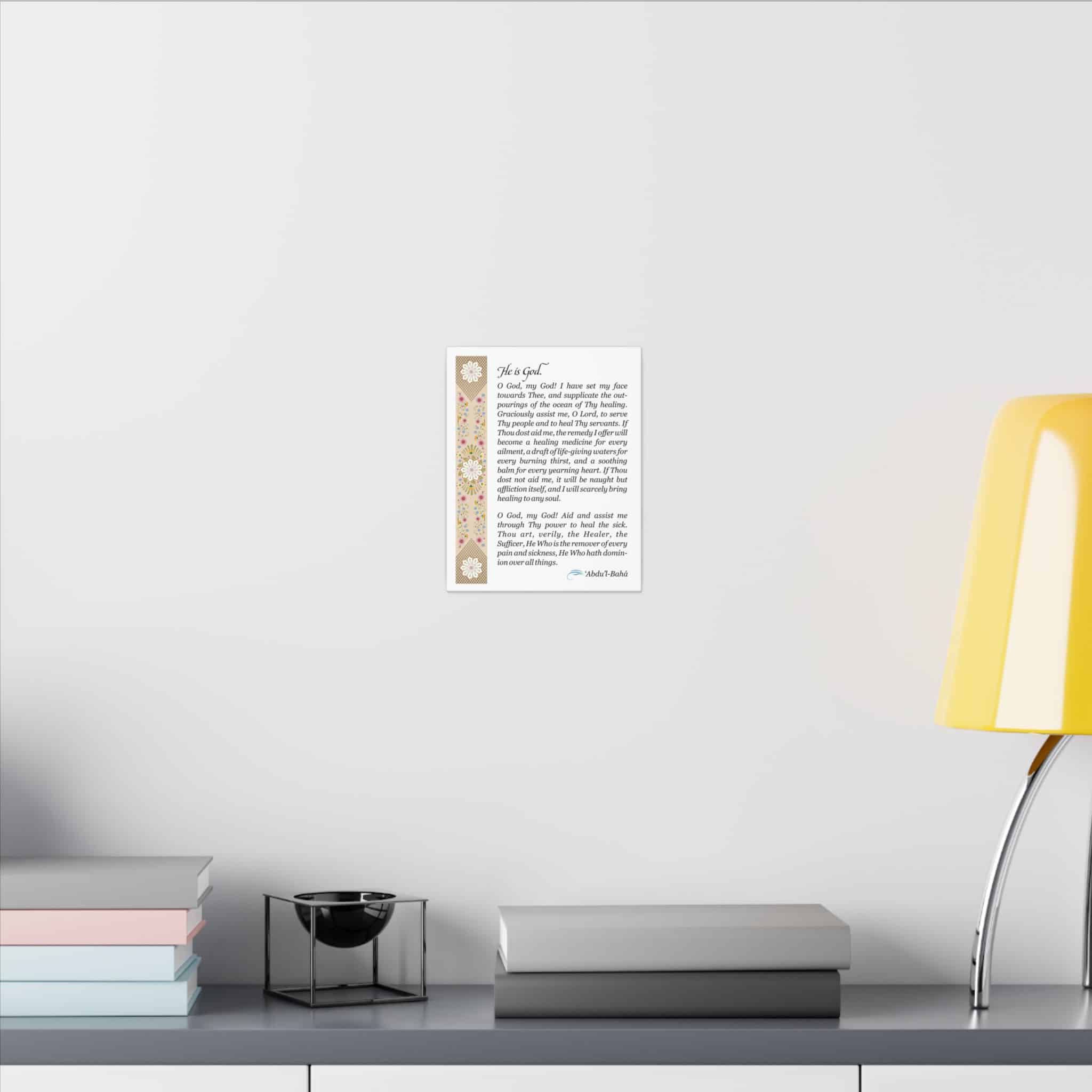 A Baha'i Prayer Revealed for Healers - Printed on Matte Canvas in 3 Sizes - Image 6