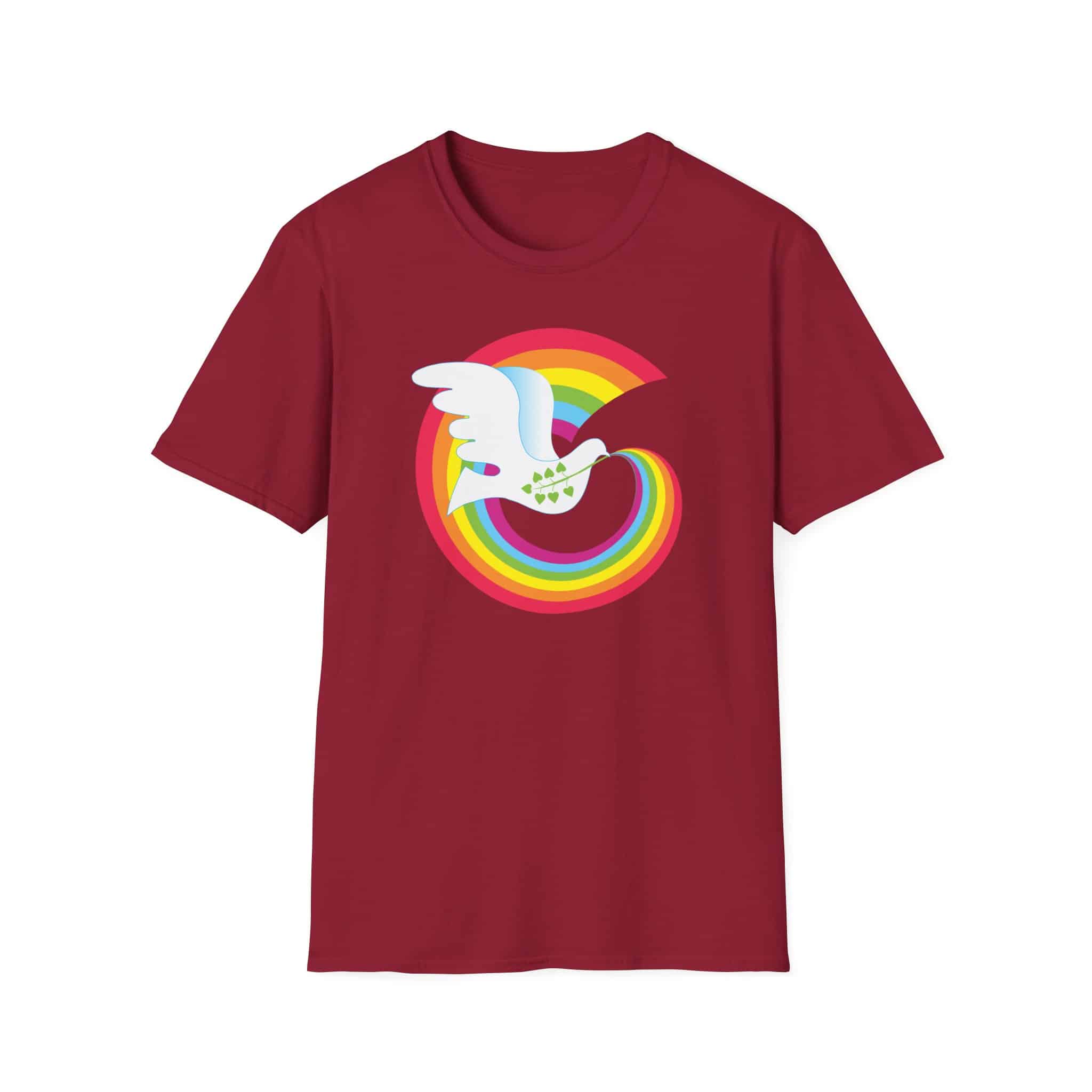 Rainbow Peace Dove T-shirt - Image 27