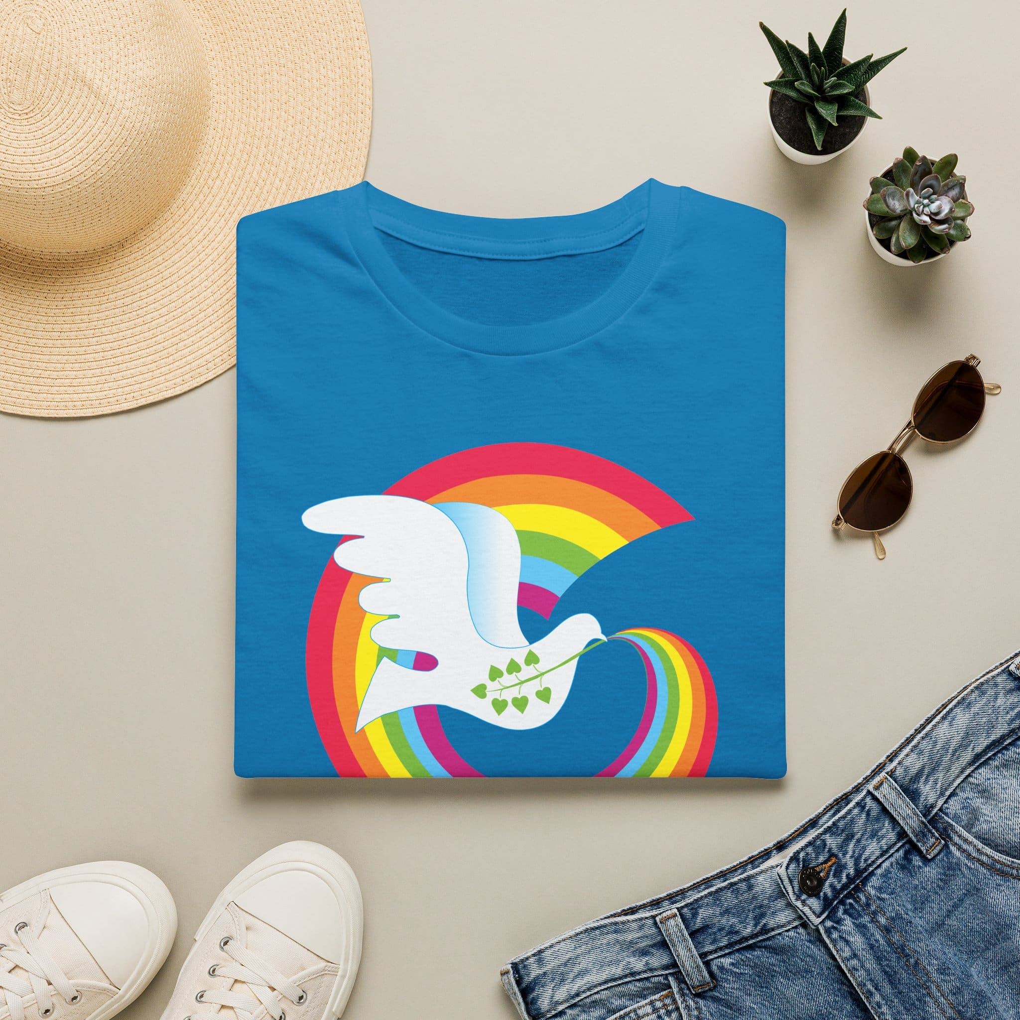 Rainbow Peace Dove T-shirt - Image 17