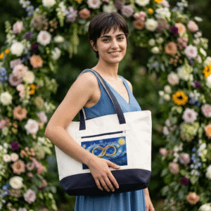 "I Choose Forever" Wedding Party Gift Zippered Canvas Tote Bags